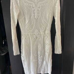 Windsor White Long Sleeve Lace Dress